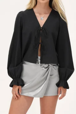 Jupe Argentée Avec Chevauchement