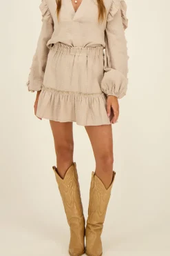 Jupe Beige à Volant