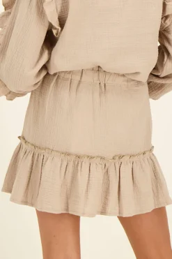 Jupe Beige à Volant