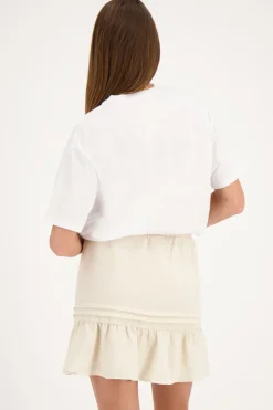 Jupe Beige Avec Aspect Lin