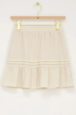 Jupe Beige Avec Aspect Lin