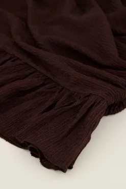 Jupe Drapée Marron Foncé Avec Structure