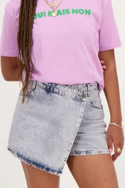 Jupe En Denim Bleu Avec Boutons