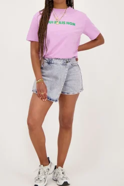 Jupe En Denim Bleu Avec Boutons