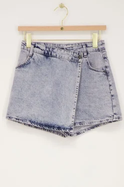 Jupe En Denim Bleu Avec Boutons