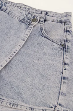 Jupe En Denim Bleu Avec Boutons