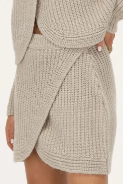 Jupe En Maille Beige