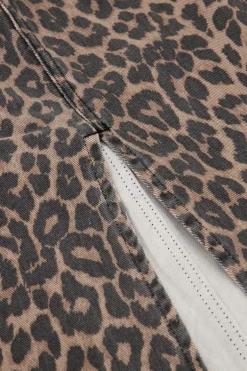 Jupe Midi En Denim Avec Imprimé Panthère