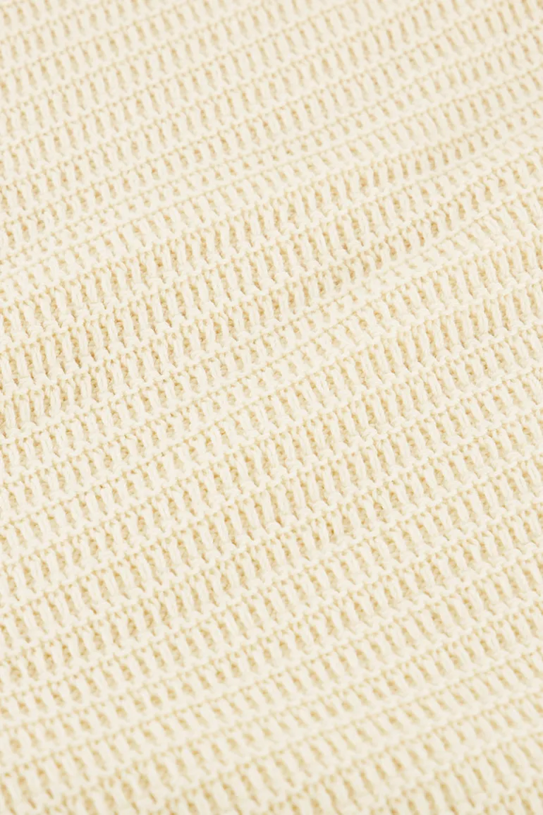 Jupe Midi En Maille Beige Avec Fente