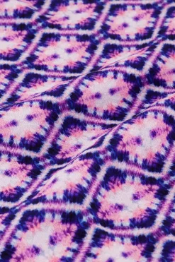 Jupe Midi Portefeuille Bleue Avec Imprimé