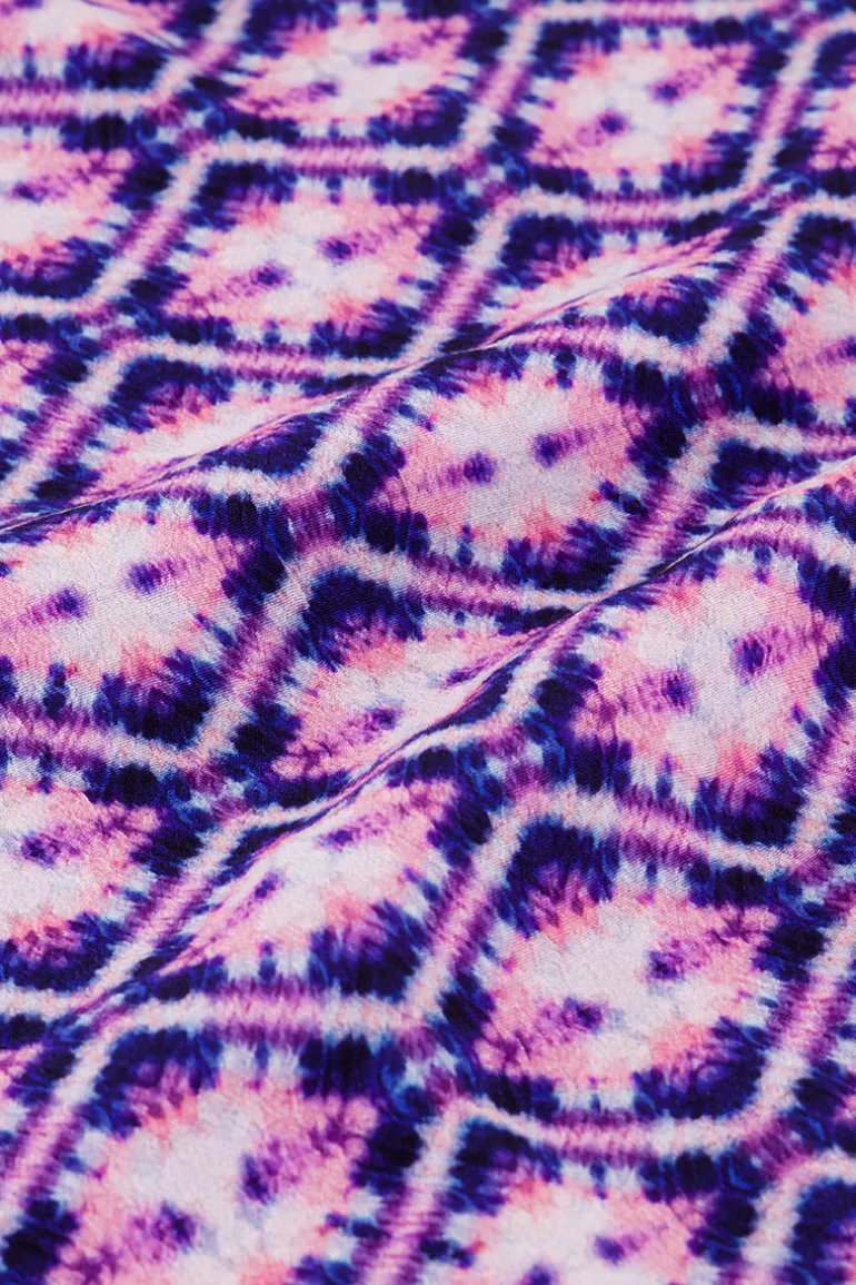 Jupe Midi Portefeuille Bleue Avec Imprimé