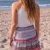 Jupe Multicolore à Smocks Et Imprimés