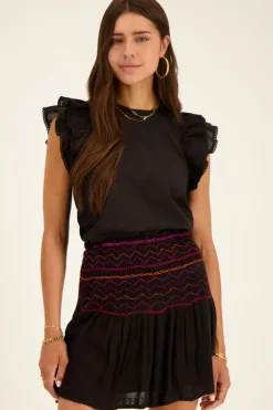 Jupe Noire à Motif Jacquard