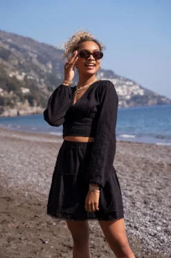 Jupe Noire à Pompons