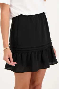 Jupe Noire Avec Aspect Lin
