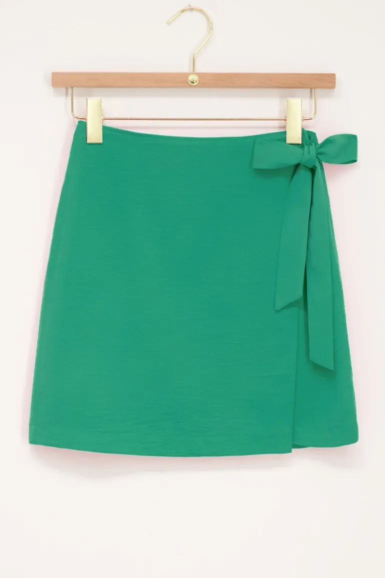 Jupe Portefeuille Verte à Nouer
