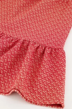 Jupe Rose En Fil Bouclé à Fronces