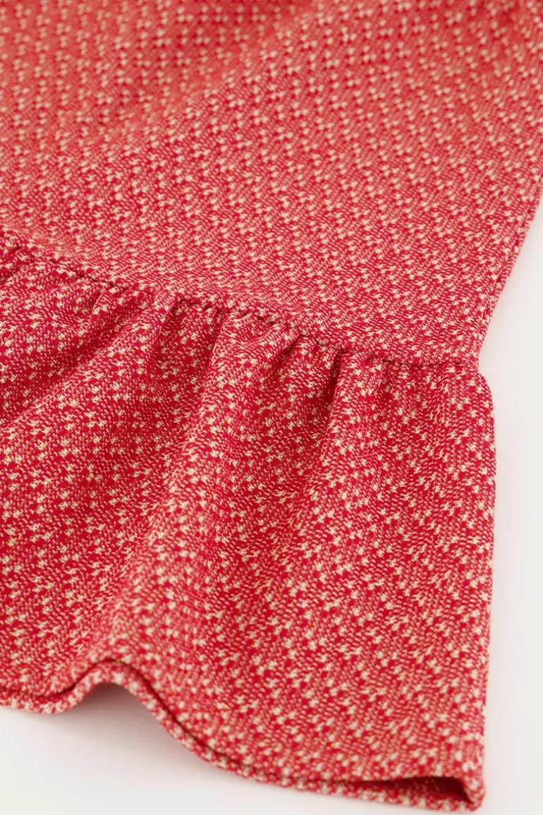 Jupe Rose En Fil Bouclé à Fronces