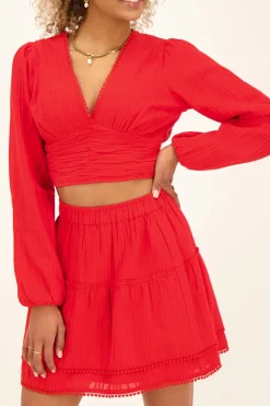 Jupe Rouge Avec Pompons