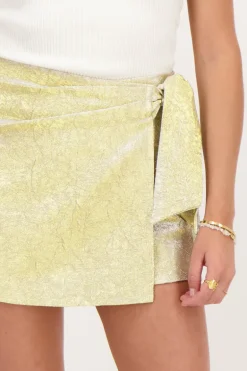 Jupe-culotte Dorée Avec Chevauchement