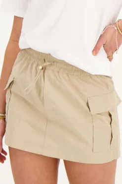 Jupe-short Beige Avec Poches Cargo