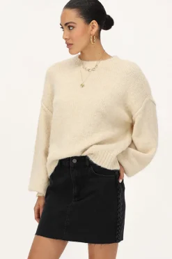 Jupe-short En Denim Noir Avec Tresse