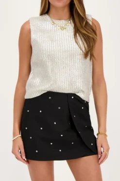 Jupe-short Noire Avec Clous