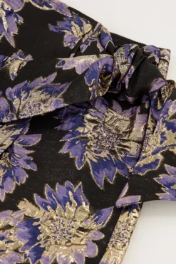 Jupe-short Noire Avec Jacquard Violet