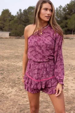 Jupe-short Rose à Imprimé Fleuri