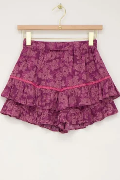Jupe-short Rose à Imprimé Fleuri