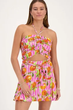Jupe-short Rose à Imprimé Orange