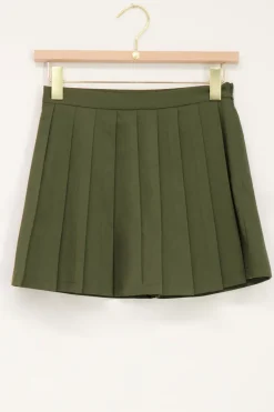 Jupe-short Vert Foncé Plissé