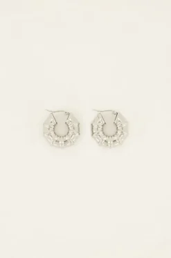 Larges Boucles D’oreilles Tendance Avec Arêtes Côtelées