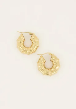 Larges Boucles D’oreilles Tendance Avec Arêtes Côtelées