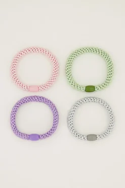 Lot De 4 élastiques Mauves Pour Cheveux