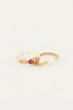 Lot De Bagues élastiques Avec Perles