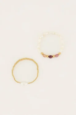 Lot De Bagues élastiques Avec Perles