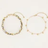 Lot De Bracelets De Cheville Beige Style Tressé
