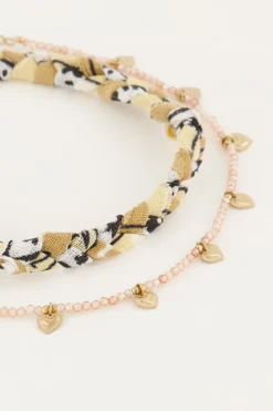 Lot De Bracelets De Cheville Beige Style Tressé