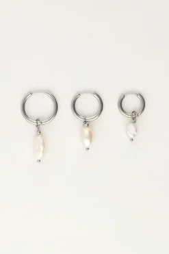 Lot De Trois Boucles D'oreilles En Perles