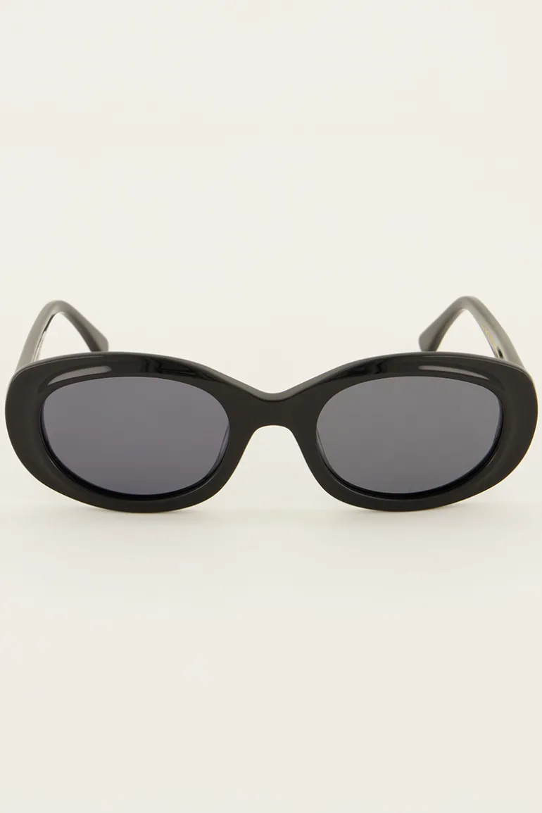 Lunettes De Soleil Ovales Noires