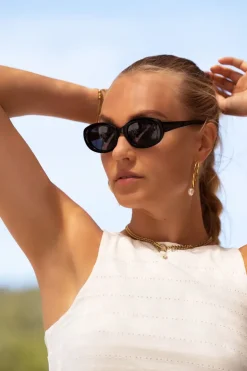 Lunettes De Soleil Ovales Noires