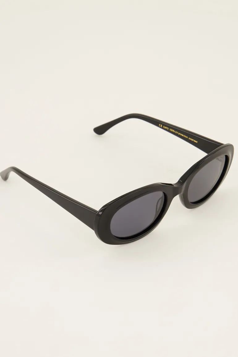 Lunettes De Soleil Ovales Noires