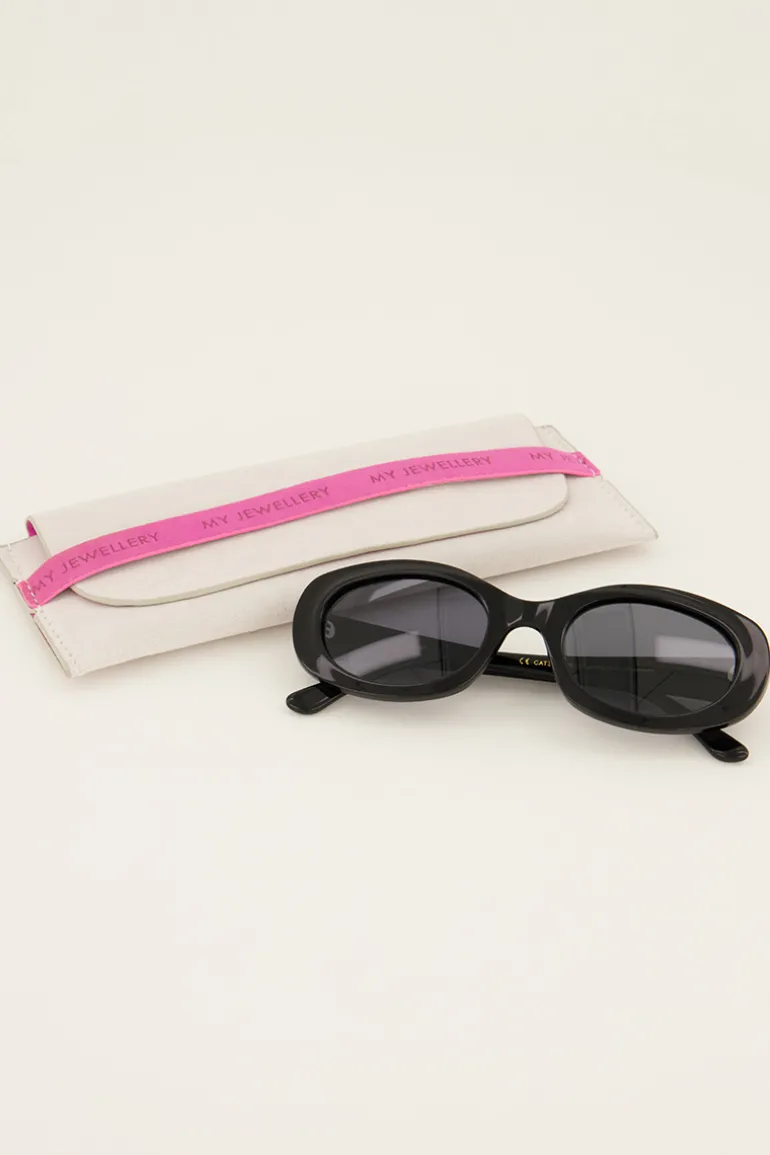 Lunettes De Soleil Ovales Noires