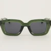 Lunettes De Soleil Rétro Vert Foncé