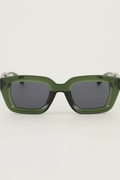 Lunettes De Soleil Rétro Vert Foncé