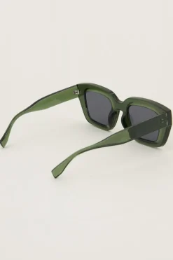 Lunettes De Soleil Rétro Vert Foncé