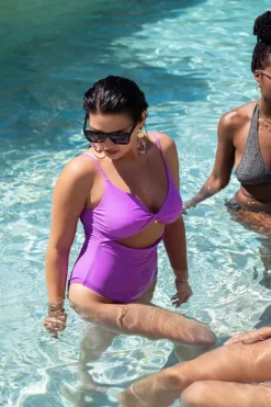 Maillot De Bain Violet Torsadé