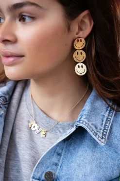 Maxi Boucles D'oreilles Candy Avec Smiley