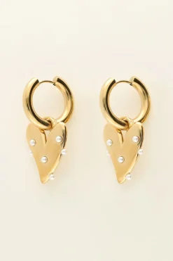 Maxi Boucles D’oreilles Coeur à Perles